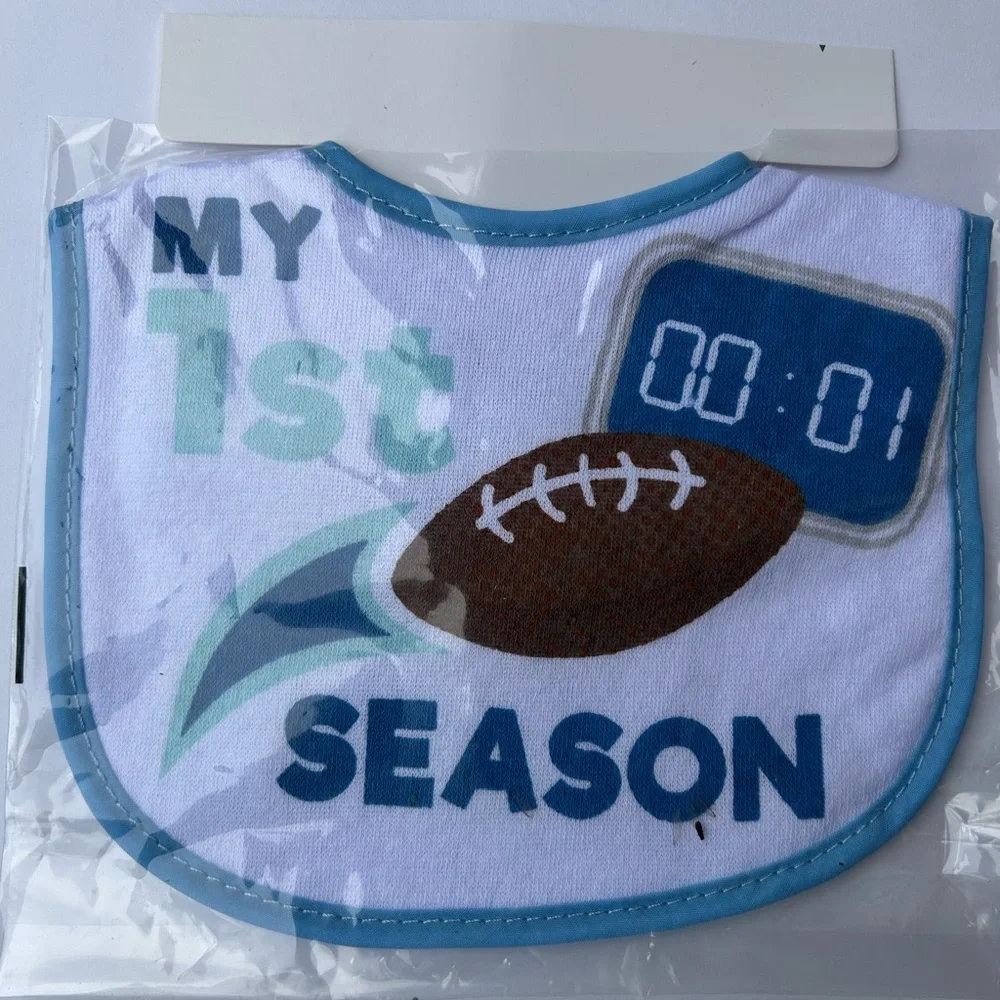 4-football inspired baby bibs, 60% cotton & 40% polyester,